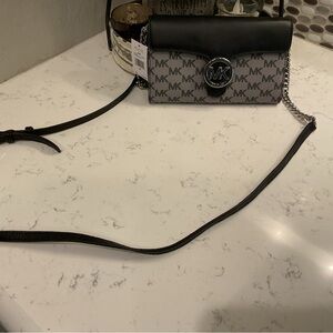 Michael Kors Black and Gray Crossbody Bag